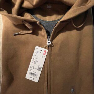 Uniqlo Sweat Full-Zip Brown Hoodie XS Men /S for women